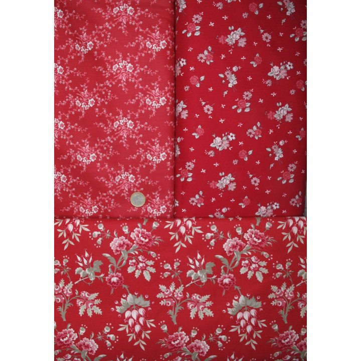 Patchwork Stoffpaket Baumwollstoffe Blumen Rosen 75043