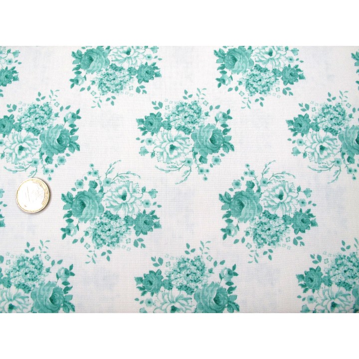 Tilda Stoffe Rosen grün Patchworkstoff Blumen Baumwolle Sunday Brunch