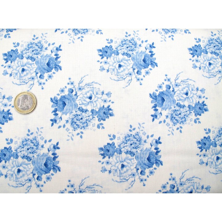 Tilda Stoff Rosen Sunday Brunch Baumwolle Blumen Mia Blue