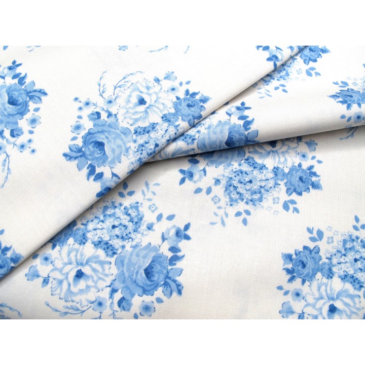 Tilda Stoff Rosen Sunday Brunch Baumwolle Blumen Mia Blue