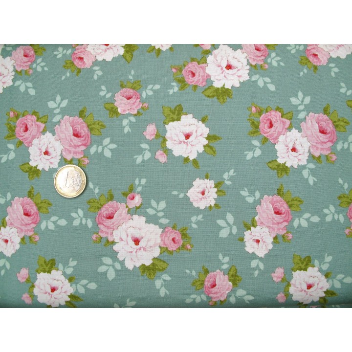 Tilda Stoffe Rosen Sunday Brunch Bauamwolle Blumen 
