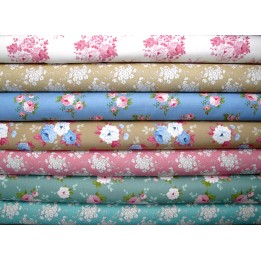 Tilda Stoffpaket Blumen Rosen Baumwolle Stoff Sunday Brunch 77011