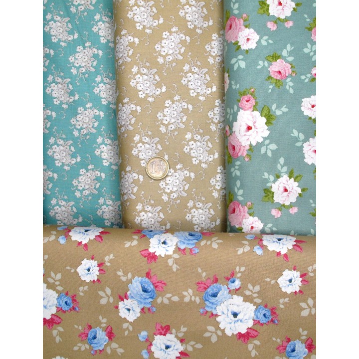 Tilda Stoffpaket Blumen Rosen Baumwolle Stoff Sunday Brunch 77011