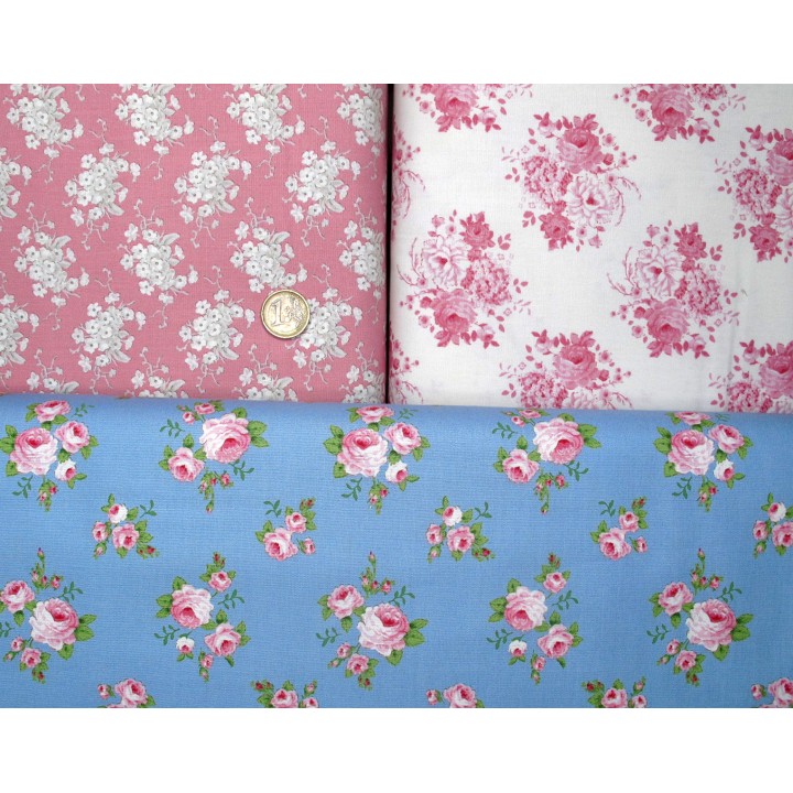 Tilda Stoffpaket Blumen Rosen Baumwolle Stoff Sunday Brunch 77011