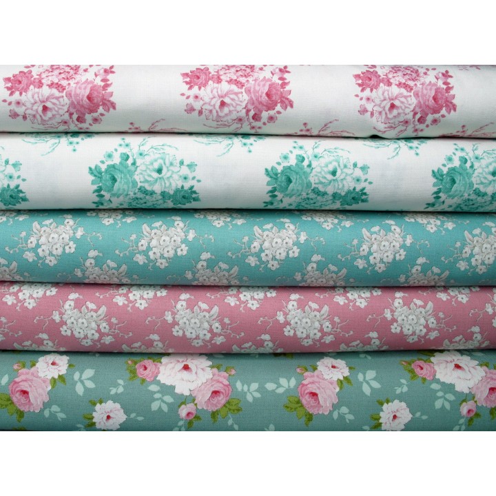 Tilda Stoffpaket Rosen Blumen Baumwolle Stoffe Sunday Brunch 75059