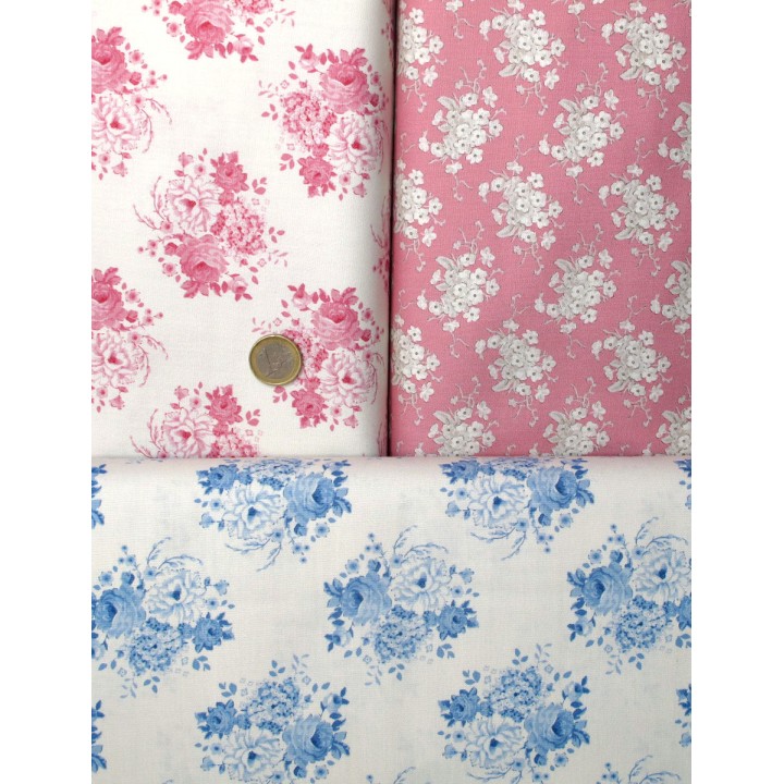 Tilda Stoffpaket Rosen Blumen Baumwolle Stoff Sunday Brunch 75038