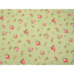 Patchworkstoff Rosen Ellie grün Blumen Baumwolle Stoff