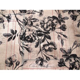 Tim Holtz Eclectic Elements Quiltstoff Baumwolle Stoff Blumen Rosen Rechnungsseiten Junk Journal