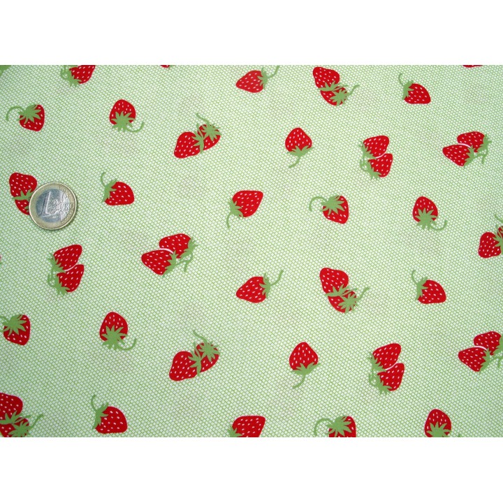 Patchworkstoff Erdbeeren Sunday Stroll Stoff Baumwolle Früchte 