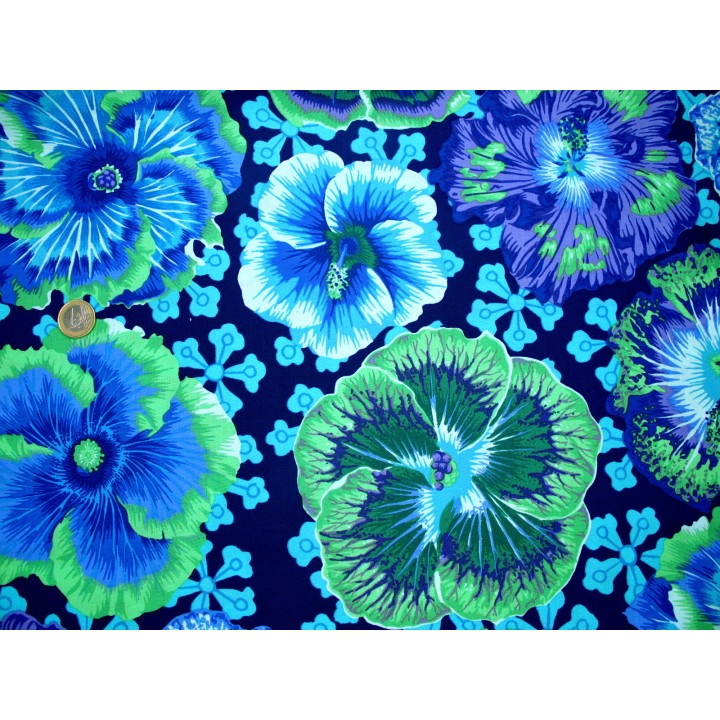 Kaffe Fassett Floating Hibiscus Blumen Patchworkstoff Baumwolle Quiltstoff