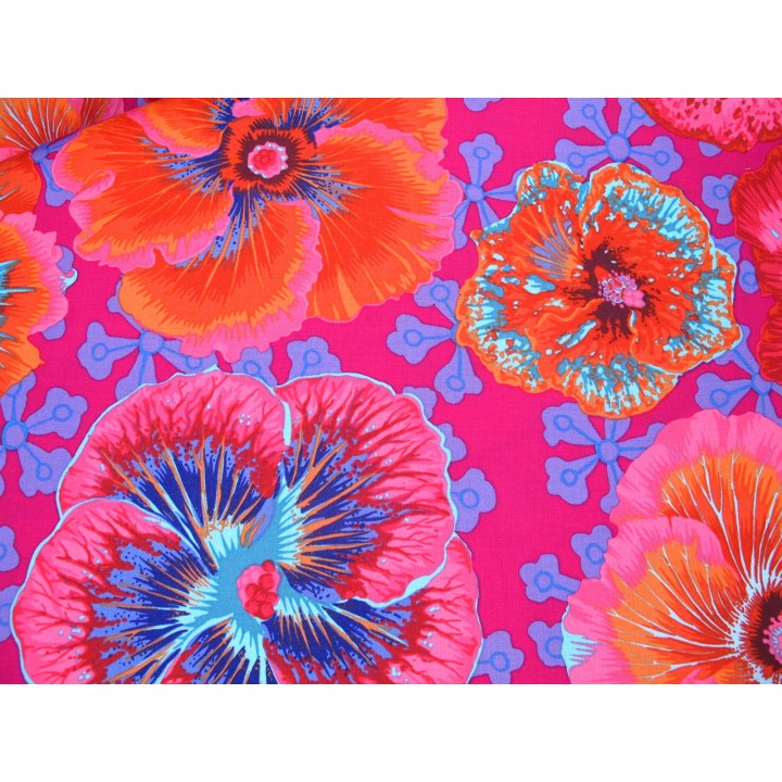 Kaffe Fassett Hibiskusblüten Blumen Stoff Baumwolle Patchworkstoff