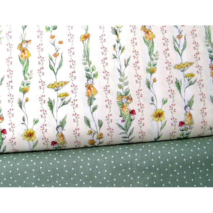Stoffpaket acufactum gelb salbei 72021 Baumwolle Blumen Mädchen Kinder Pilze
