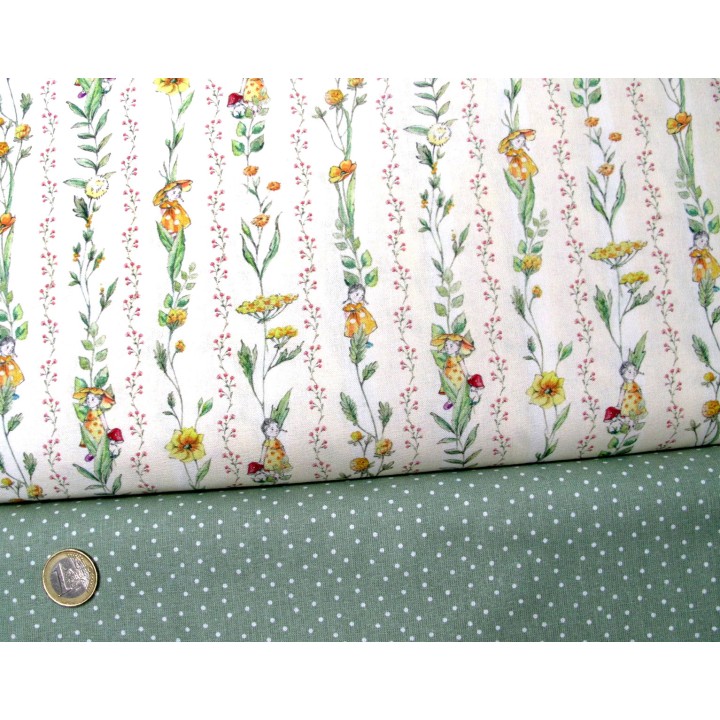 Stoffpaket acufactum gelb salbei 72021 Baumwolle Blumen Mädchen Kinder Pilze