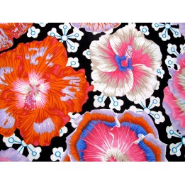Kaffe Fassett Hibiskusblüten Blumen Baumwolle Stoff Quiltstoff