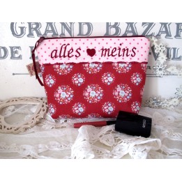 Kosmetiktasche Schmincktasche Etui Utensilo rot rosa