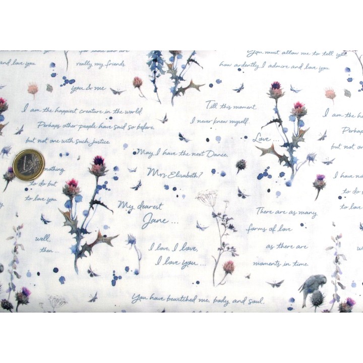 Stoffpaket acufactum Baumwolle Stoff Blumen Tiere Rehe Vögel Jane Austen My Dear Jane 72052