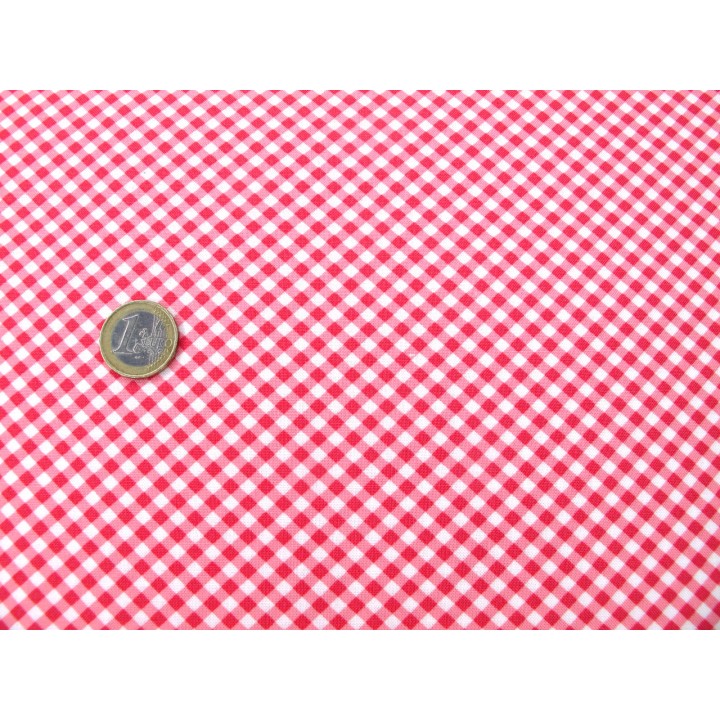 Patchworkstoff Karos Grace rot rosa Baumwolle Stoff Gingham kariert Karostoff