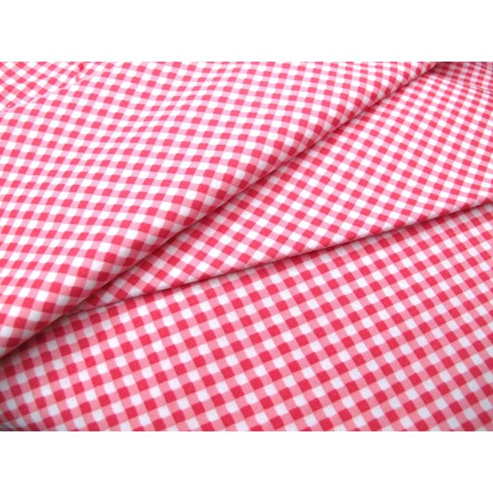 Patchworkstoff Karos Grace rot rosa Baumwolle Stoff Gingham kariert Karostoff