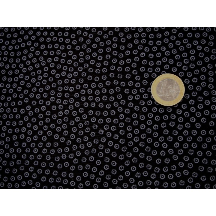 Baumwollstoff Blümchen Stoff Baumwolle Dots Punkte Kringel Tupfen schwarz grau
