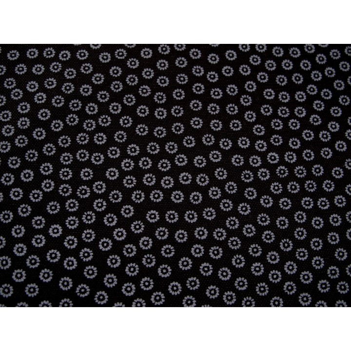 Baumwollstoff Blümchen Stoff Baumwolle Dots Punkte Kringel Tupfen schwarz grau