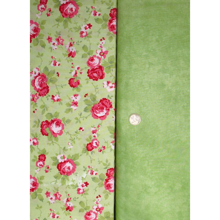 Patchwork Stoffpaket Baumwolle Stoffe Rosen Erdbeeren 75015