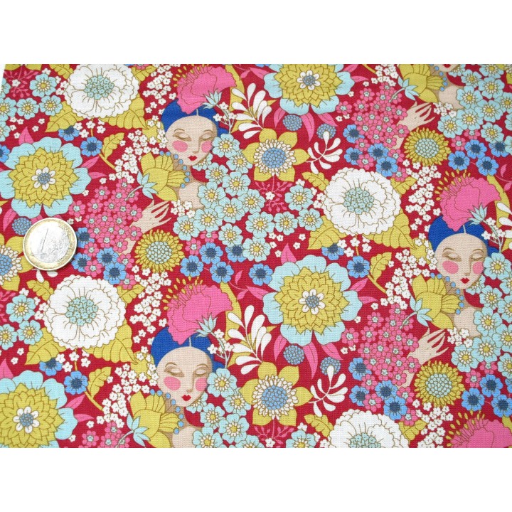 Tilda Stoff Blumen Frauen Wallflower Baumwolle vintage 