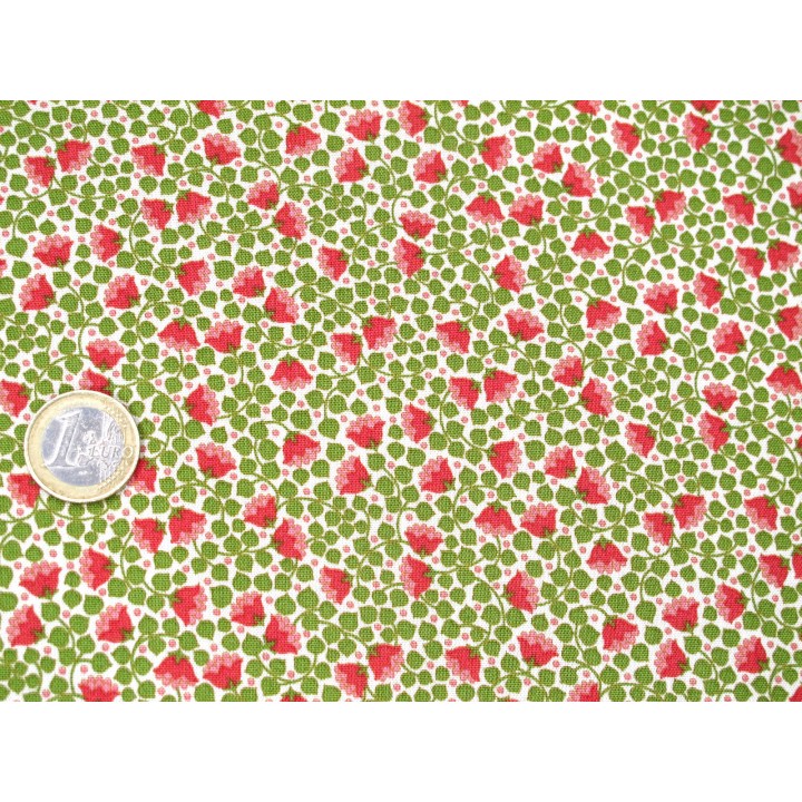 Tilda Stoffe Blümchen Glockenblumen Ranken Blätter Baumwolle Patchworkstoff Quiltstoffe Wallflower
