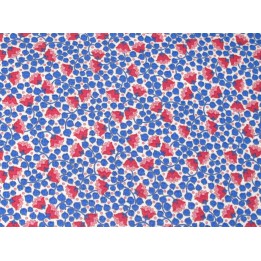 Tilda Stoff Blumen Blätter Ranken Glockenblumen Baumwolle  Wallflower blau