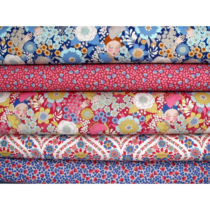 Tilda Stoffpaket Blumen Frauen Baumwolle Stoffe Wallflower 75026