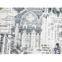 Tim Holtz Patchworkstoff Junk Journal Baumwolle Noten Schrift Zahlen Blumen Stoff Christmas Remnants
