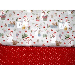 Stoffpaket acufactum Winter Weihnachten Baumwolle Stoff Weihnachtsstoff kinderstoff Schneemänner 72004