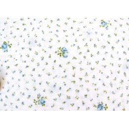 Rosenstoff Dover blau weiß Blumen Baumwolle Stoff Röschen Patchworkstoff