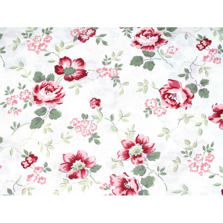 Stoff Rosenranken Blumen Baumwolle Moda Bunny Hill Designs Patchworkstoff