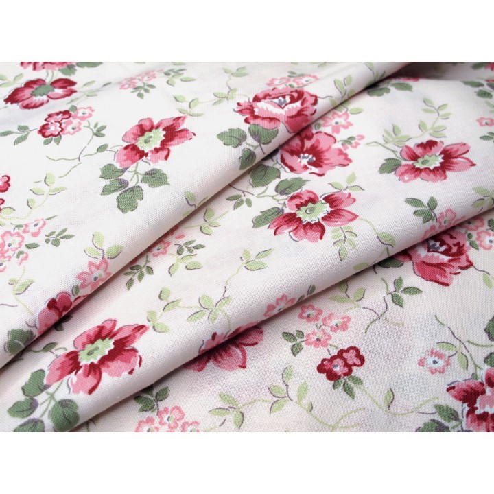 Patchworkstoff Rosen Bllumen Moda Baumwolle Stoff rosa salbei