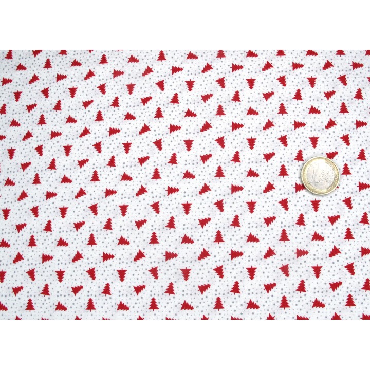 Stoff Weihnachten Tannen Punkte Baumwolle Patchworkstoff