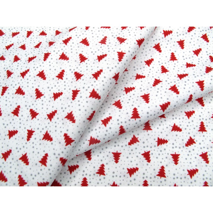Stoff Weihnachten Tannen Punkte Baumwolle Patchworkstoff