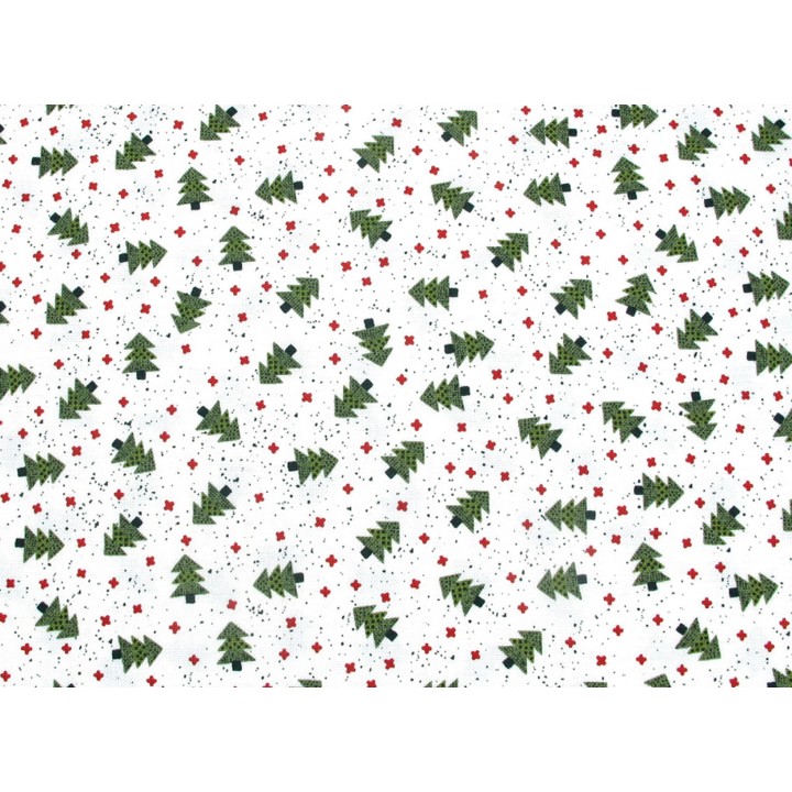 Stoff Weihnachten Baumwolle Tannenbaum Sterne Punkte Moda Sweetwater