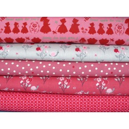 Patchwork Stoffpaket Kinderstoffe Blumen Tiere Schnecken Punkte Baumwolle 75086