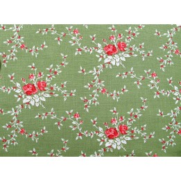 Tilda Stoffe grün Rosen Blumen Baumwolle Merry Little Christmas
