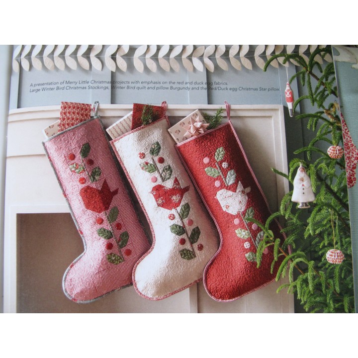 Tilda Stoffe Mistelzweig Blumen Blätter Beeren Baumwolle Weihnachten  Merry Little Christmas