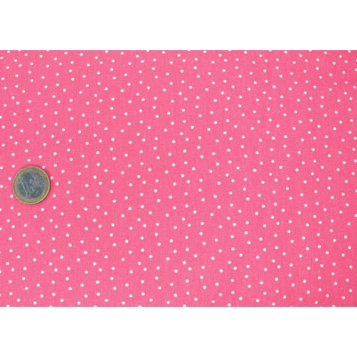 acufactum Baumwollstoff Punkte Dots Tupfen Pünktchen Stoff Baumwollepink