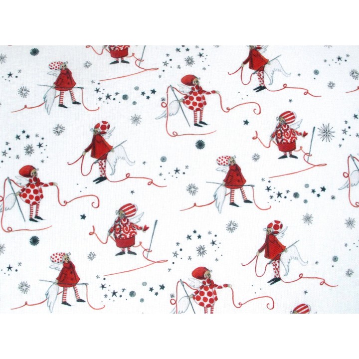 acufactum Stoffpaket Weihnachten Engel Sterne Zweige Punkte Baumwolle Stoffe Silke Leffler Kerstin Heß 75021