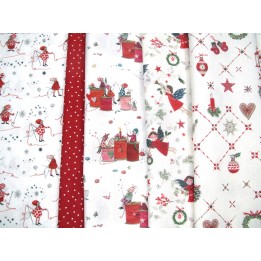 acufactum Stoffpaket Weihnachten Engel Sterne Zweige Punkte Baumwolle Stoffe Silke Leffler Kerstin Heß 75021