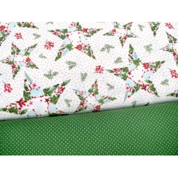 Stoffpaket Weihnachten Sterne acufactum Westfalenstoffe Baumwolle Stoffe Punkte grün 72067