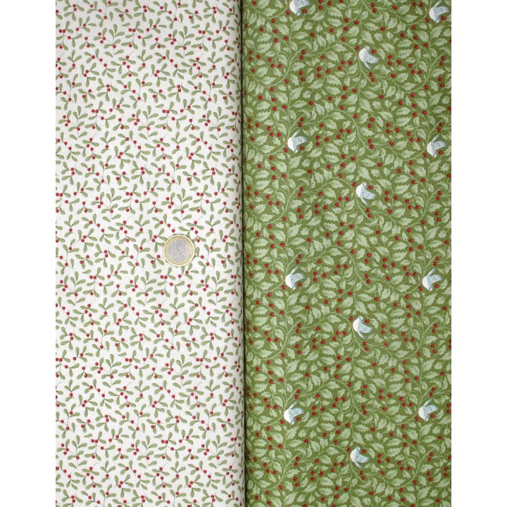 Tilda Stoffpaket grün creme Baumwolle Stoffe Rosen Blumen Tiere Weihnachten 75010