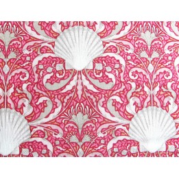 Tilda Stoffe Cotton Beach Muscheln Baumwolle Ornamente pink rot