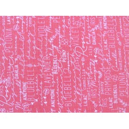 Patchworkstoff Schrift Text rosa Baumwolle Stoff pink Spring Chicken Quiltstoff