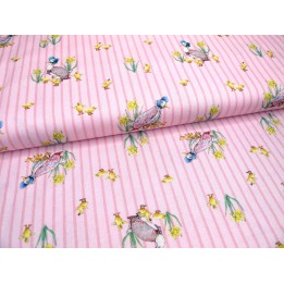 Patchworkstoff Peter Hase rosa Streifen Baumwolle Stoff Beatrix Potter Gans Tiere Kinderstoff