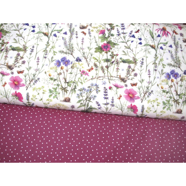 Stoffpaket Blumen Punkte Sommerstoffe Baumwolle Stoff acufactum