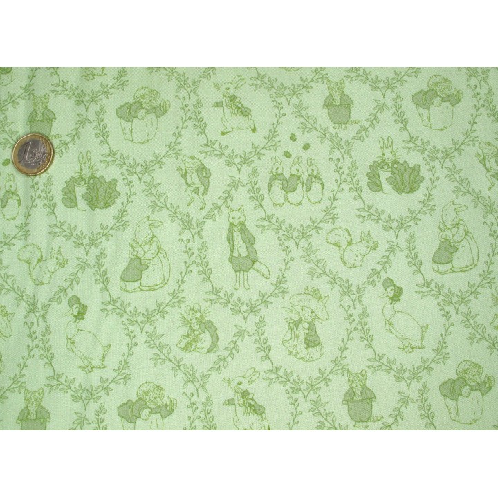 Patchworkstoff Peter Hase Baumwolle Stoff Kinderstoff Tierstoff Igel Gans Fuchs Maus  Beatrix Potter